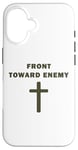 iPhone 16 Front Toward Enemy – Christian Faith Military Cross of Jesus Case