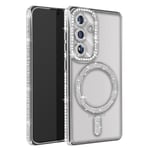 Avizar Coque Diamant pour Samsung Galaxy S24 Plus  Contour Strass Argent