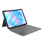 Logitech Combo Touch iPad Air 11-inch (M2), iPad Air (4th & 5th gen - 2020, 2022)(2024) Keyboard Case - Detachable backlit keyboard with kickstand, QWERTY UK English Layout - Grey