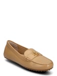 Barnsbury Nappa Leather Driver Loafers Låga Skor Beige Lauren Ralph Lauren