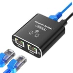 Ethernet Splitter 1 to 2，Ethernet Splitter，High Speed 1000Mbps Gigabit Ethernet Cable Network Switch, Internet splitter, LAN Splitter, Ethernet Switches 2 Port, RJ45 Splitter for Cat5/5e/6/7/8 Cable