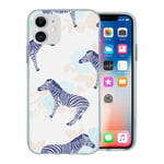 For Apple Iphone 11 Silicone Case Zebra Animal Pattern - S5726