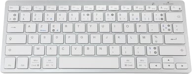 Clavier Sans Fil Bluetooth Pour Pc,Compatible Avec Windows 11,10,8,Et Mac Os-Mini Clavier Pc/Mac Français Azerty,Compact,Ultra Mince,Léger,Silencieux-Nouveau 2024(Blanc)