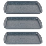 Russell Hobbs Nightfall Stone Baking Tray Set of 3, Blue Marble Carbon Steel