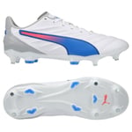 PUMA King Pro SG Formula - Hvit/Blå/Flat Light Gray - Vått gress (SG), størrelse 48½