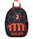 A.C. Milan Sac à dos maternelle petit, football, noir rouge – poches latérales porte-bouteille, poche avant, sac à dos maternelle enfant – sac à dos scolaire enfant, multicolore, Taglia unica, Sac à