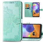 IMEIKONST Étui à Rabat pour Samsung Note 8, Mandala en Relief Étui Téléphone Prime PU Cuir Porte Carte Portefeuille Magnétique Kickstand Coque pour Samsung Galaxy Note 8 Mandala Green SD