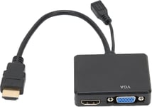 Adaptateur Hdmi Vers Vga Hdmi, Répartiteur Hdmi 1 Entrée Hdmi Vga Hdmi 2 Sorties, Convertisseur De Répartiteur Hdmi Vers Hdmi Vga Double Affichage 1080P(Noir)[YIN146157]