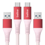 2pack Câble De Charge Rapide Usb C 10gbit/S Données Usb A Câble De Voiture Android 3.1a Chargeur Rapide Câble De Transfert De Données Pour Samsung Note20 Galaxy S23 Z Flip5 Pixel 8 1m Rouge