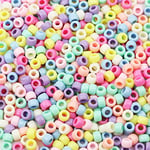 HUASUN Pony Beads 600pcs 9mm Colorful Craft Beads Small Acrylic Beads Loose Beads Pearls Plastic Beads for Jewellery Making, Home Decor, Kids Bracelet, Keychain, Bag Dangler