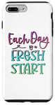 Coque pour iPhone 7 Plus/8 Plus Citation inspirante « Each Day Is a Fresh Start »