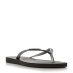 Havaianas Womens Ladies - Slim Metallic Logo Flip Flop - Black - Size EU 35