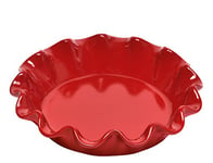 Emile Henry Eh346187 Corolle Moule à Clafoutis Céramique Rouge Grand Cru 26,5 X 26,5 X 6 cm