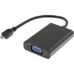 Deltaco MHL-VGA1 - Video/audio-adapter - MHL / VGA / lyd - Micro-USB type B (kun strøm)  11 pin Micro-USB (MHL) til DB-15  minijakk (hunn) - 20 cm -