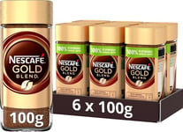 NESCAFÉ Gold Blend Instant Coffee 100g - Pack of 6 - Rich Flavor, Smooth Taste