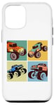 Coque pour iPhone 12/12 Pro I Love Monster Trucks Four 4 Monster Truck Party Style bande dessinée