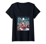 Womens Up On The Rooftop Christmas Carol V-Neck T-Shirt