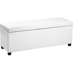 Corium divan ottoman (119 x 38 x 45 cm)(blanc) banquette coussins banc tabouret tabouret de lit coffre banc - blanc