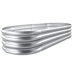 Land Guard Galvanized Raised Garden Bed Kit, Galvanized Planter Garden Boxes Outdoor, Oval Large Metal for Vegetables………