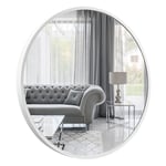 GOLD&CHROME UNIQUE DESIGN, Miroir Mural, Rond, avec Cadre en Aluminium - Blanc ⌀50 Miroir revêtue de téflon, résistante à l'humidité Cadre de Miroir, 2 cm de Profondeur, Peint par poudrage