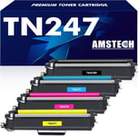 TN247 TN-243CMYK Cartouche de pour Toner Brother DCP-L3550CDW TN243CMYK TN243 TN 243 MFC-L3750CDW MFC-L3770CDW HL-L3210CW HL-L3270CDW HL-L3230CDW TN 247(4-Pack Noir Cyan Jaune Magenta)