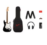 SQUIER Affinity Series™ Stratocaster® Mustang™ Micro Pack, Laurel Fingerboard, Black, Gig Bag