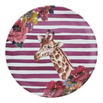 Mikasa Wild at Heart Plateau rond imprimé girafe, plateau de service en mélamine de 36 cm, plat à collation léger et durable avec imprimé animalier