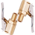 2 Pièce Adaptateur de Valve de Pneu de Voiture, 8 mm Pompe de Embout Laiton Gonflage Valve Clip Pince Connecteur Adaptateur pour Pneu de Voiture ou