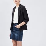 LH - veste droite manches 3/4 noir femme