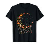 Fall Moon Pumpkins Stars Thanksgiving Harvest Autumn Leaves T-Shirt