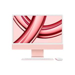 Apple 2023 iMac all-in-one desktop computer with M3 chip: 8-core CPU, 10-core GPU, 24-inch 4.5K Retina display, 8GB unified memory, 256GB SSD storage, matching accessories. Works with iPhone; Pink