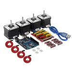 Kit de moteur pas à pas 4X4401 avec câble USB pour dissipateur thermique, panneau d'extension CNC Shield V3.0 pour carte UNO R3, pilote 4XA4988