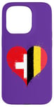 Coque pour iPhone 15 Pro Coeur pour Fier Suisse Belge Un Drapeau Belgique Suisse