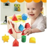 Cube D\activité en Bois Cube De Tri De Formes Jeu Cubes en Bois Jouets éducatifs pour Bébé Jouet enfant, 03 ans, 14.5*14.5*14.5cm