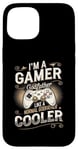 Coque pour iPhone 15 Gamer Godfather pour hommes, jeux vidéo amusants, vintage