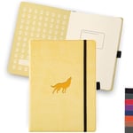 Dingbats - Carnet De Notes Moyen Ligné Pour La Faune Sauvage, Loup Crème, A5 - Couverture Rigide - Papier Crème 100 G/m² Résistant À L'encre