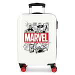 Marvel Avengers Comic Valise Trolley Cabine Blanc 40x55x20 cms Rigide ABS Serrure à combinaison 34L 2,6Kgs 4 roues doubles Bagage à main