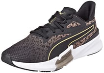 PUMA Women's PWRFrame TR Safari Glam WNS Gymnastics Shoe, Black-Desert TAN, 8.5 UK