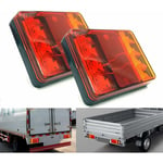 Ersandy - 2PCS Imperméable 8 led Feux arrière Rouge Jaune arrière arrière dc 12V pour Camion de remorque Bateau de Voiture Styling Avertissement