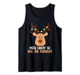 Christmas MOST LIKELY TO HUG THE REINDEER Kids Tank Top