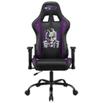 Subsonic – Chaise Gaming Joker ou Chaise de Bureau, Fauteuil Gamer pour Adulte, Assise Confortable, Appui-tête intégré, accoudoirs et Hauteur réglable, Dossier Ergonomique - Noir