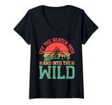 Womens Off the Beaten Path and Into the Wild Hiking V-Neck T-Shirt