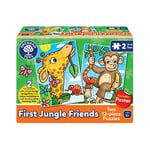 Orchard Toys First Jungle Friends Jigsaw Puzzle, 12-Piece Jigsaws, Two Puzzles in a Box, Perfect For Kids Ages 2+, Develops Hand-Eye Coordination