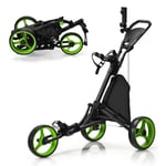 3 Wheel Golf Push Cart Lightweight Folding Pull Golf Trolley Golf Bag Holder