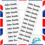 30 Personalised Iron On Name Labels Black School uniform Care Home Tags kids