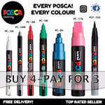 Uni Posca Paint Marker Art Pens - Every Posca Every Colour - Buy 4, Pay For 3