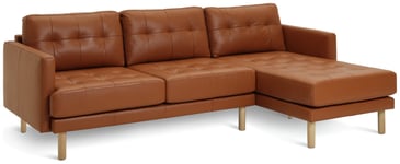 Habitat Newell Leather Right Hand Corner Chaise Sofa - Tan