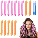 URAQT Hair Rollers, 45cm Hair Curlers Styling Kit, No Heat Spiral Curls, Wave S