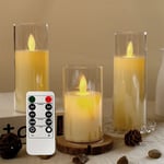 Coocheer - Lot de 3 bougies électriques led avec télécommande sans flamme, fausse flamme vacillante pour décoration de Noël, Halloween, décoration