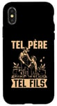 Coque pour iPhone X/XS Tel père tel fils accessoire agriculteur cochons humour